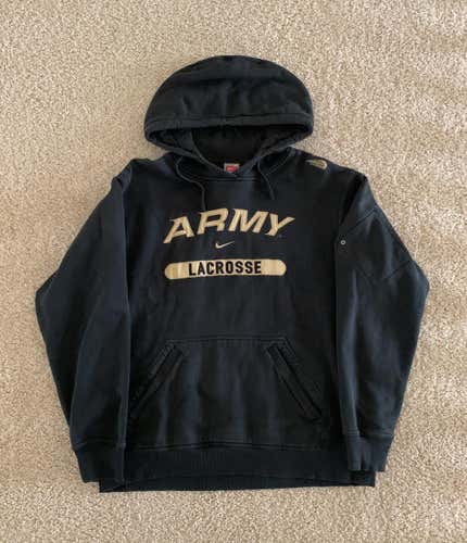 RARE! TEAM ISSUED Nike Army Lacrosse Sweatshirt/Hoodie Men's Size Medium Black/Gold