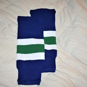 New - Mites Hockey Socks, Blue/White/Green