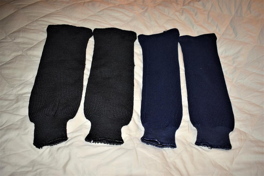 Athletic Knit Hockey Socks, 2 Pair, Black and Blue, Small