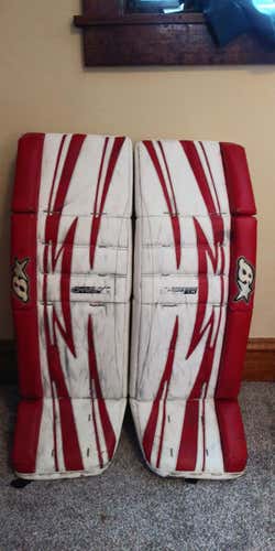 Red Used Senior 35" Brian's Goalie Leg Pads