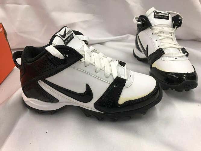 Nike Land Shark Legacy Mid Football/Baseball Cleat Yth Size 1 Wht/Blk NEW in Box