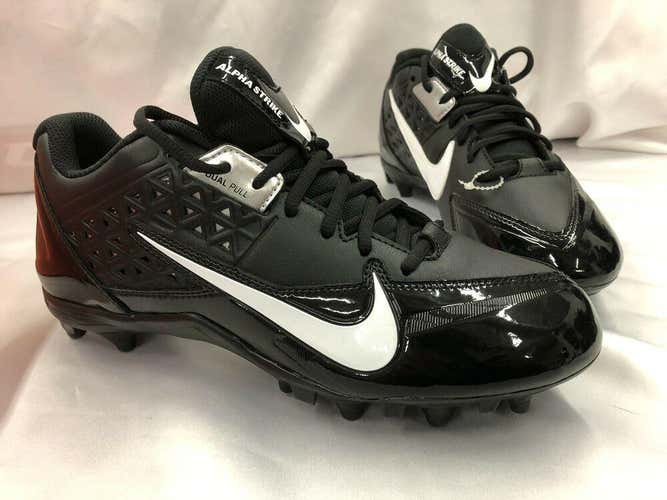 Nike Alpha Strike TD Football Cleat Mens 9 Black/White NEW In Box