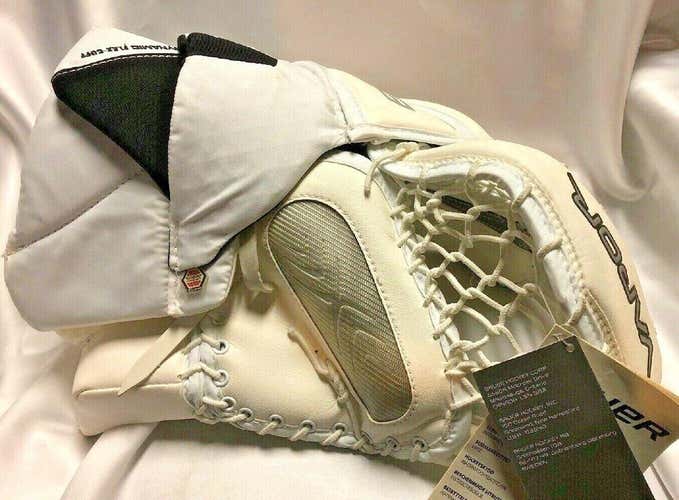 Bauer Vapor X:60 Goalie Catch Glove Size SR Worn on Left Hand White/Silver NEW