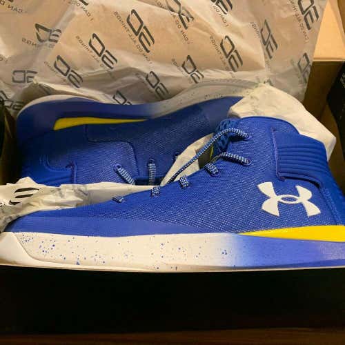 NEW Under Armour SC Curry 3 ZERO Basketball Shoes Blue/yellow/White Mens 11.5