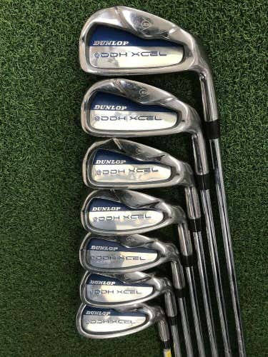Dunlop DDH XCEL Iron Set, MRH 5-PW, SW Uniflex Steel Shafts #1837  *FIRM PRICE*