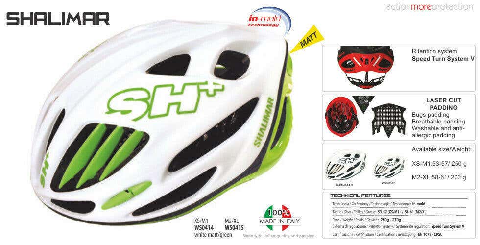 SH+ (SH Plus) Shalimar Bicycle Helmet -Matte White/Green L/XL (Was $249.99) bell