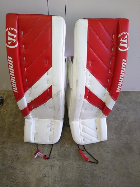 Red Used Intermediate 32" Warrior Ritual G4 Goalie Leg Pads