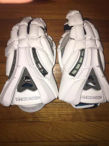 White Used Player Maverik Rome 12" Lacrosse Gloves
