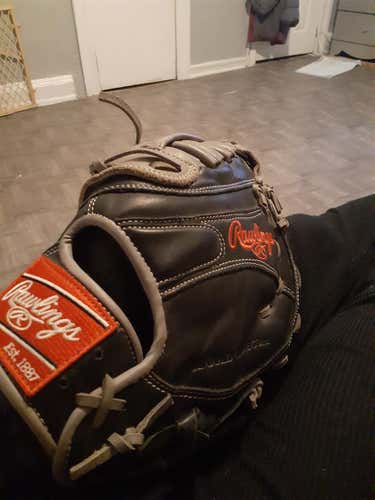 Black New High School/College Rawlings Left Handed First Base Baseball Glove 12"