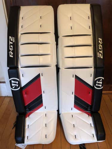 White New 36" Warrior Warrior ritual gt2  Goalie Leg Pads