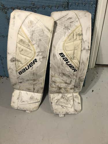 White Used Senior 35" Bauer Vapor X900 Goalie Leg Pads
