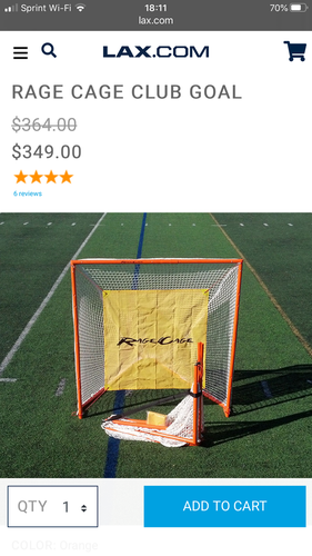 Full size portable lacrosse goal - Rage Cage Club/HS/Pro