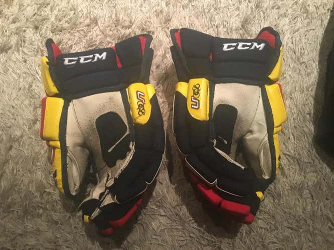 Used Senior CCM U+ Crazy Light Gloves 15" Pro Stock