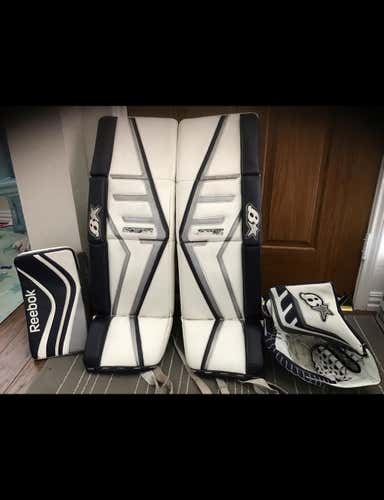 White Used 35" G-Netik Pro 2 Goalie Full Set