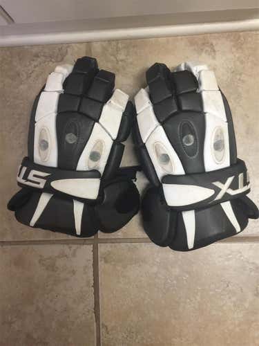 Black Used Goalie STX  Lacrosse Gloves