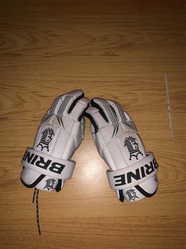 White Used Player Brine 13" Lacrosse Gloves