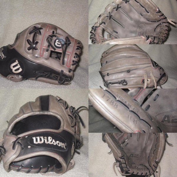 Gray Used Adult Wilson Right Handed Infield A2K Baseball Glove 11.25"