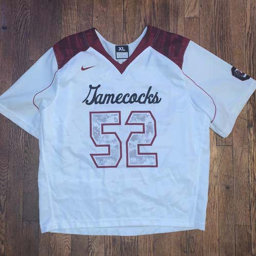 [GAME WORN] South Carolina Lacrosse White Game Jersey, #52 (2018) [XL]