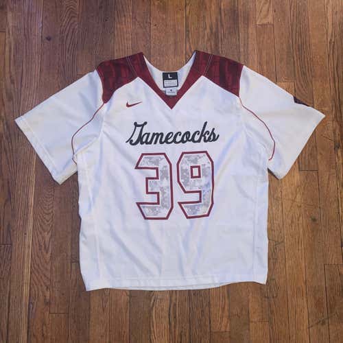 [GAME WORN] South Carolina Lacrosse White Game Jersey, #39 (2018) [L]