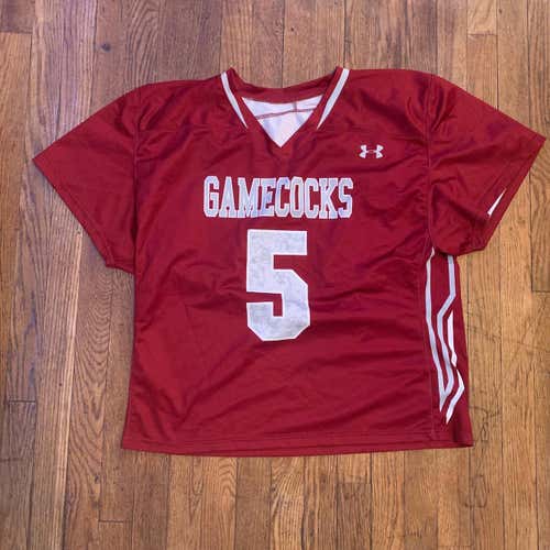 [GAME WORN] South Carolina Lacrosse Garnet Game Jersey, #5 (2017) [XL]