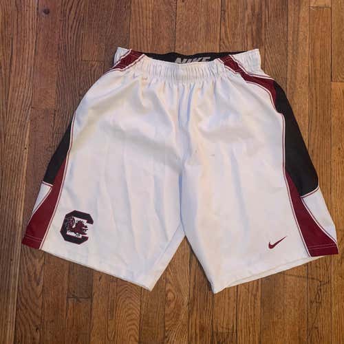 [GAME WORN] South Carolina Lacrosse White Game Shorts (2018) [L]
