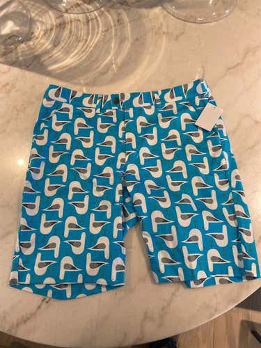 Blue Seagull Bird Loudmouth by John Daly Golf Shorts
