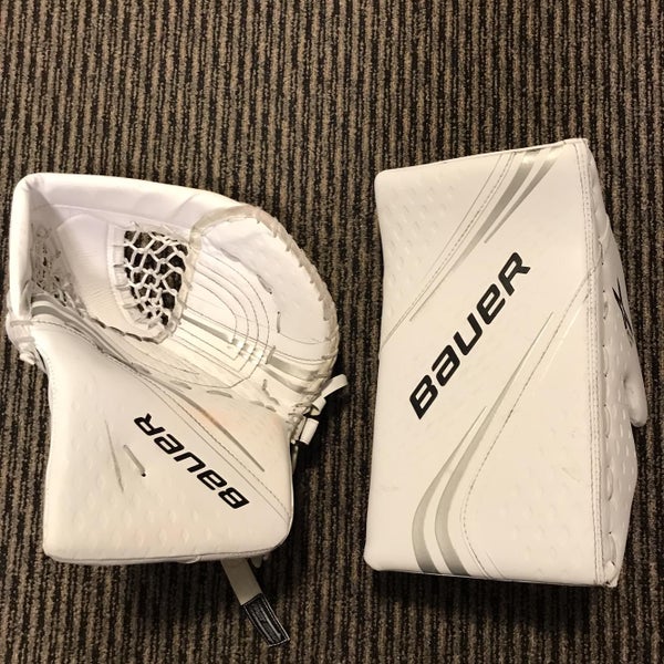 Bauer 2X White Senior Glove Block Combo