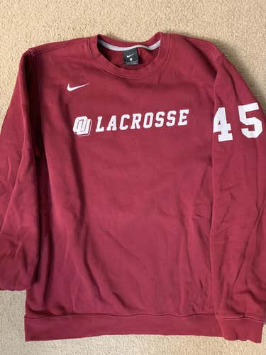 NIKE Oklahoma Lacrosse crew sweatshirt #45 Large