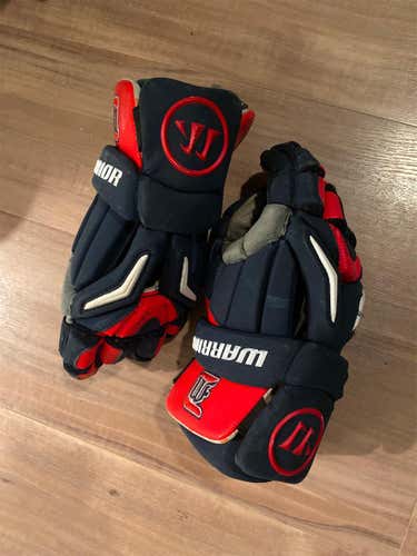 Blue Used Player Warrior Burn Pro 13" Lacrosse Gloves