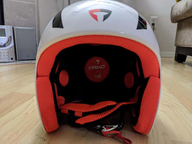 White Used Unisex Medium/Large Briko Vulcano FIS 6.8 Helmet FIS Legal