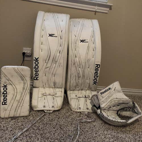 White Reebok Used 36" Premier X28 Goalie Full Set