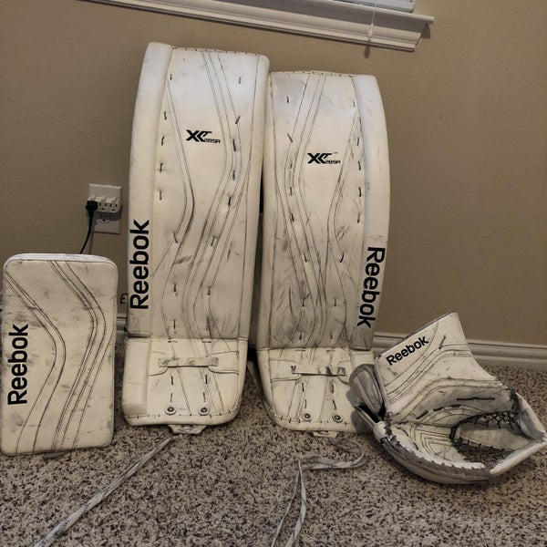 White Reebok Used 36" Premier X28 Goalie Full Set
