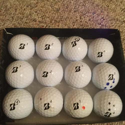One Dozen Used Bridgestone e12 Soft Golf Balls