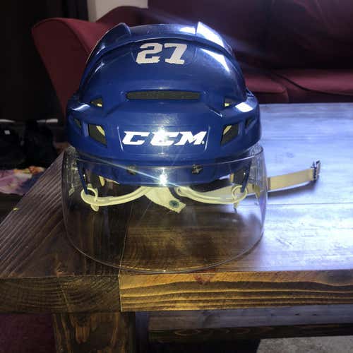 Blue Used Medium CCM Vector V08 Pro Stock Helmet