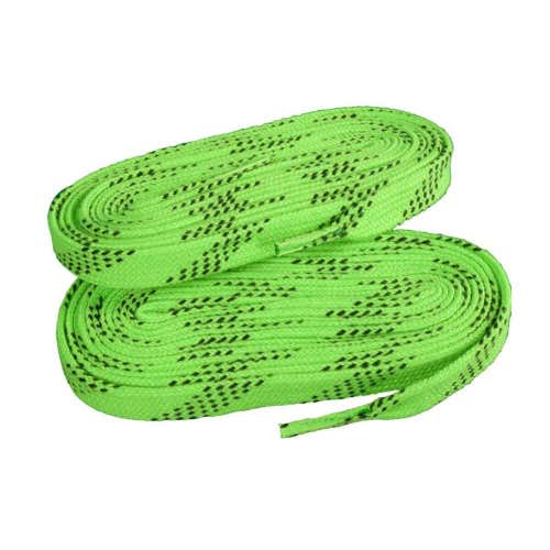 Elite Pro X7 Molded Tip Wide Hockey Laces - Lime, Black (NEW)