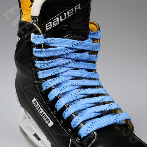 NEW Elite Pro X7 Molded Tip Wide Hockey Laces - Columbia / Navy
