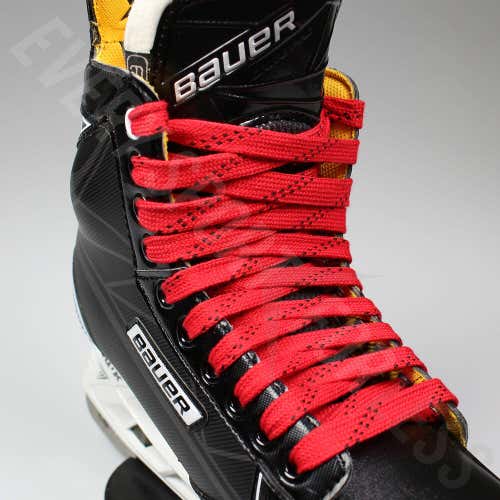 NEW Elite Pro X7 Molded Tip Wide Hockey Laces - Red / Black
