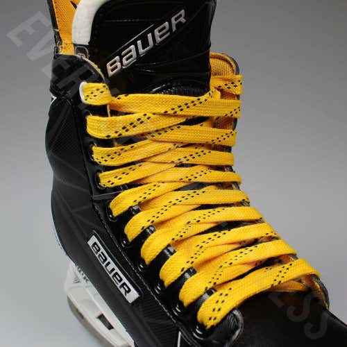 NEW Elite Pro X7 Molded Tip Wide Hockey Laces - Yellow / Black