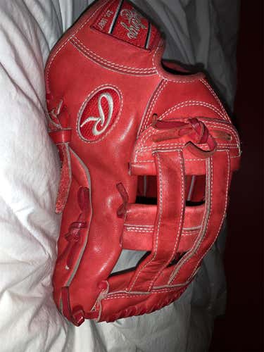 Red Used Outfield Heart of the Hide 13" Baseball Glove