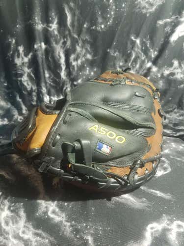 Brown Used Wilson Left Handed Catcher's A500 Baseball Glove 31.5"