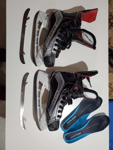 Senior Used Bauer 1X Hockey Skates APX 2 Tounges D&R (Regular) Pro Stock Size 7.5