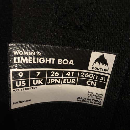 Women's 8.0 (Women's 9.0) Burton Limelight Medium Flex Snowboard Boots