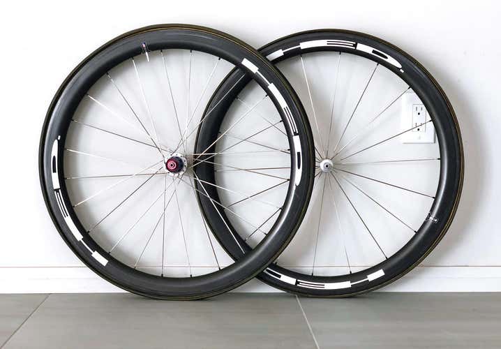 HED Stinger 4 Road Bike Wheelset Full Carbon Tubular Shimano - NEW DECALS