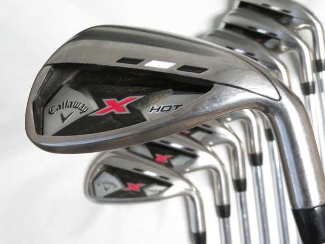 Callaway X-Hot Irons SpeedStep 85 Stiff Flex 3-P+Aw 9clubs!!  #38746