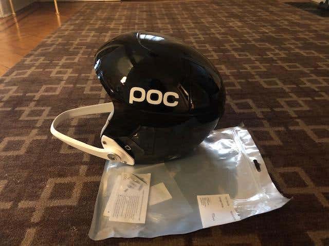 Black Used Unisex Medium POC skull orbic x Helmet FIS Legal - hard ears for racing & chin guard