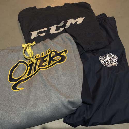 OHL Erie Otters CCM Warm Up Track Pants, Hoodie And T Shirt