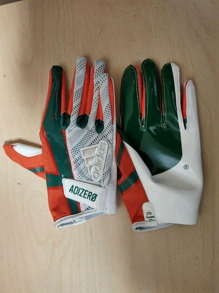 Adidas Adizero 5 Star 6.0 Football Receiver Gloves Size Large White/Orange/Green