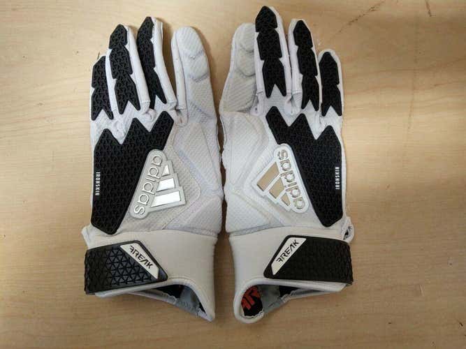 Adidas Freak 3.0 Padded Football Receiver Gloves Size Large White/Gray/Black