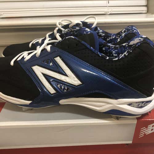 Blue Men's Metal Cleats Low Cut