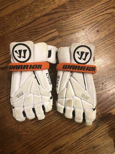 White Used Player Warrior Evo 12" Lacrosse Gloves